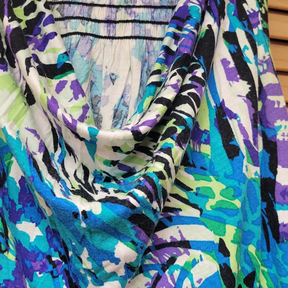 Alyx Blue and Purple Patterned Top